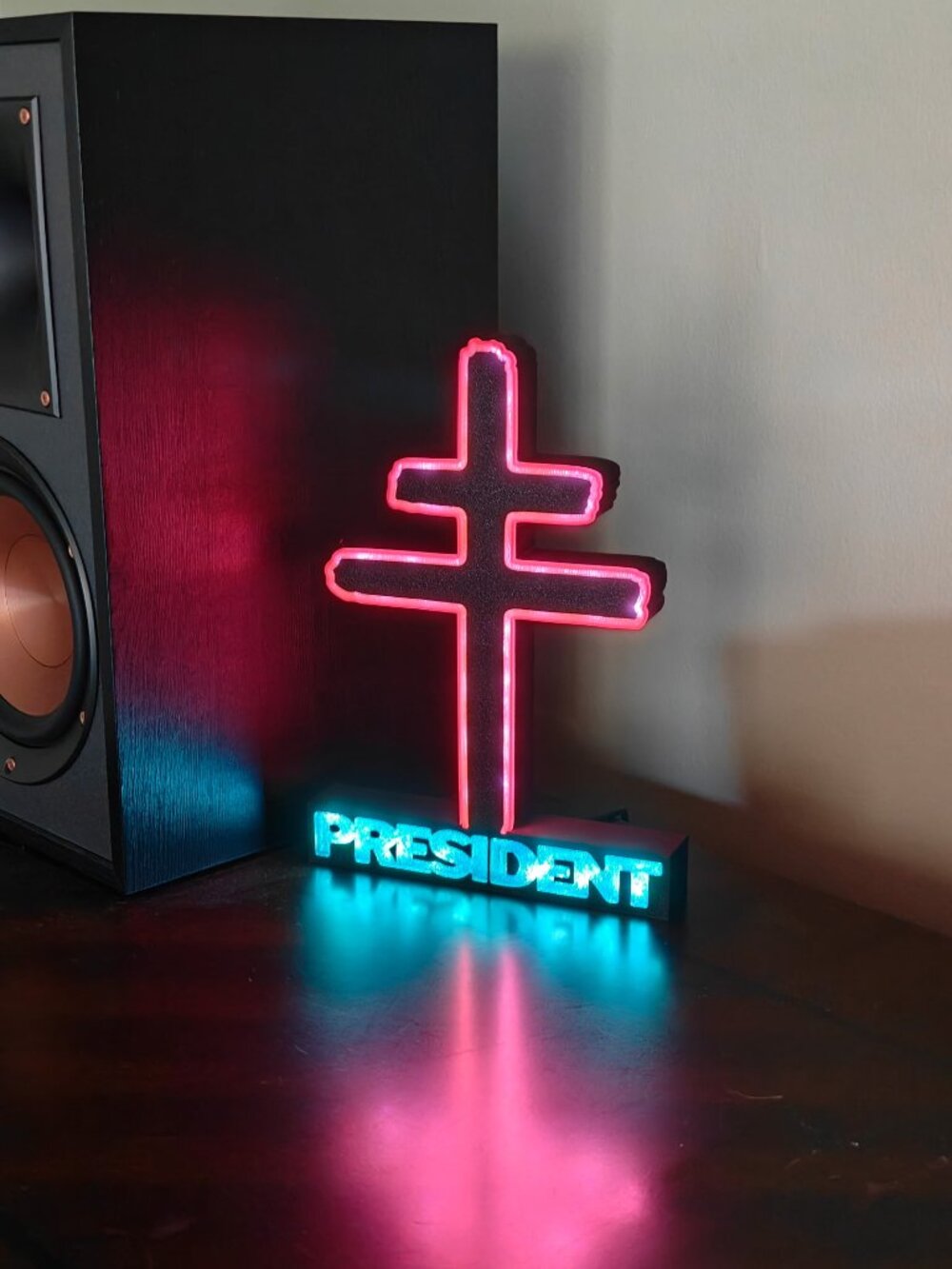 PRESIDENT metal band 3D logo illuminated sign